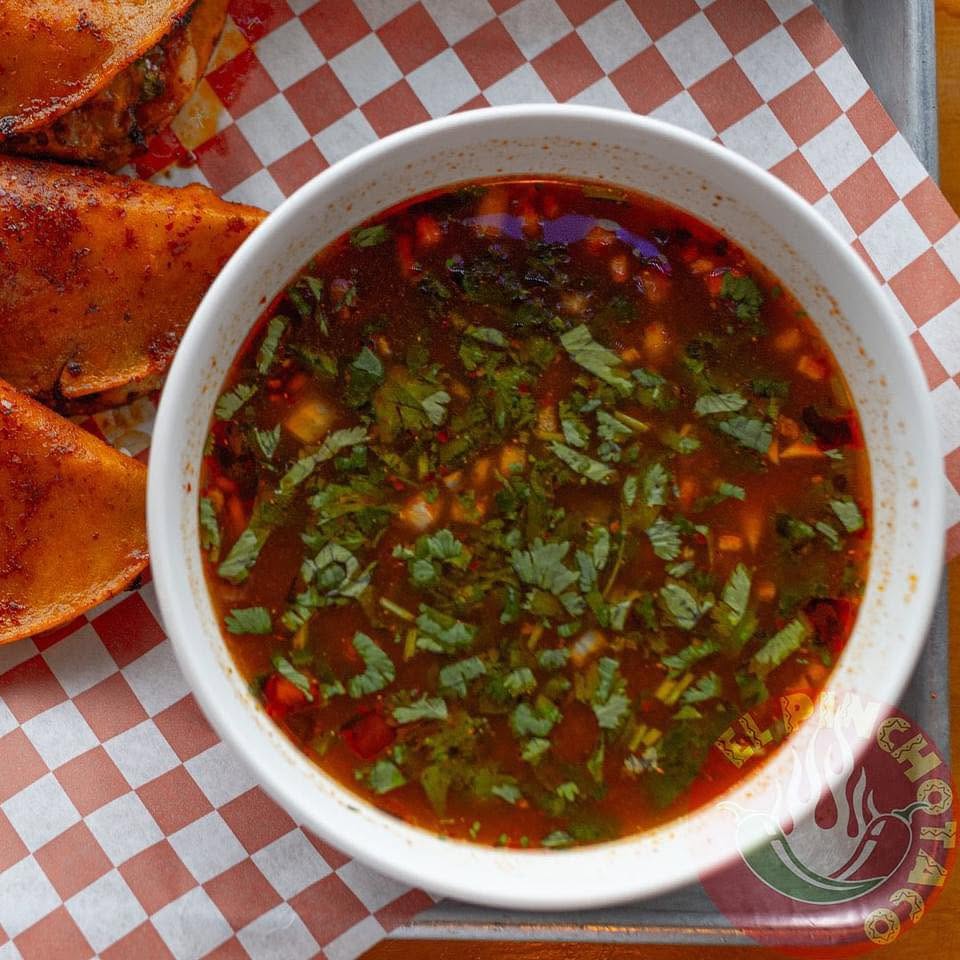 Birria tacos with consommé