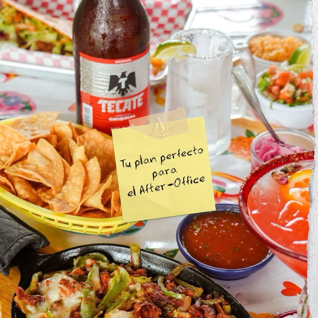 A full table spread at El Pincho Taco
