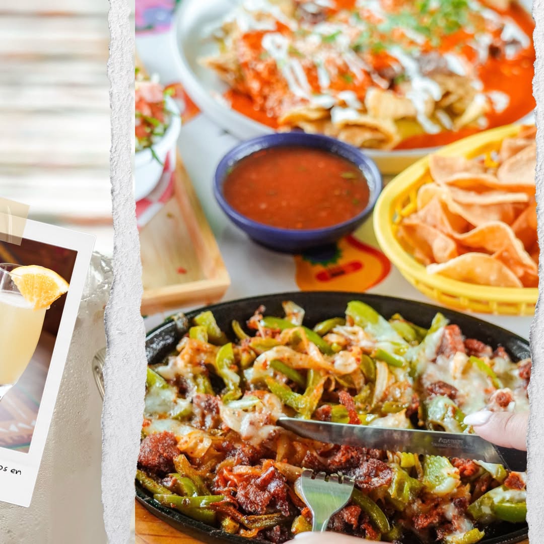 Alambre skillet and chilaquiles at El Pincho Taco